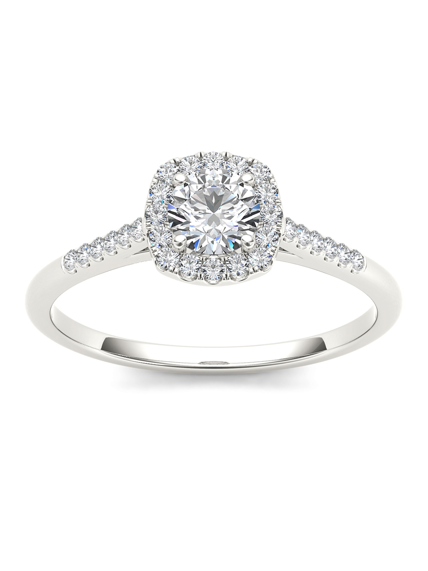 Cheap Engagement Ring 1.25 Carat Moissanite Ring with Diamonds on 10k White  Gold - Walmart.com